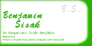 benjamin sisak business card